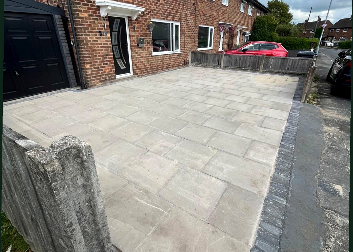 Completed gravel and paving landscaping by Green Stripe Landscaping